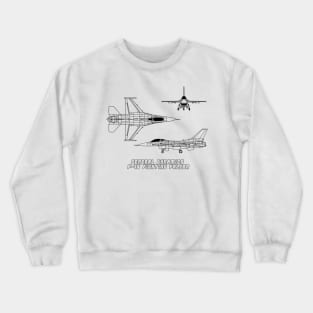 General Dynamics F-16 Fighting Falcon (black) Crewneck Sweatshirt